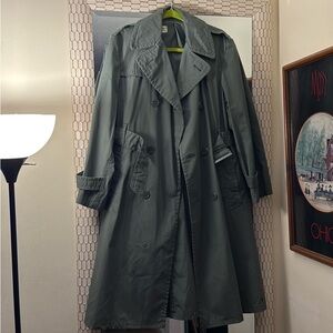 Vintage Military Army Trench Rain Coat 34 Short Unisex